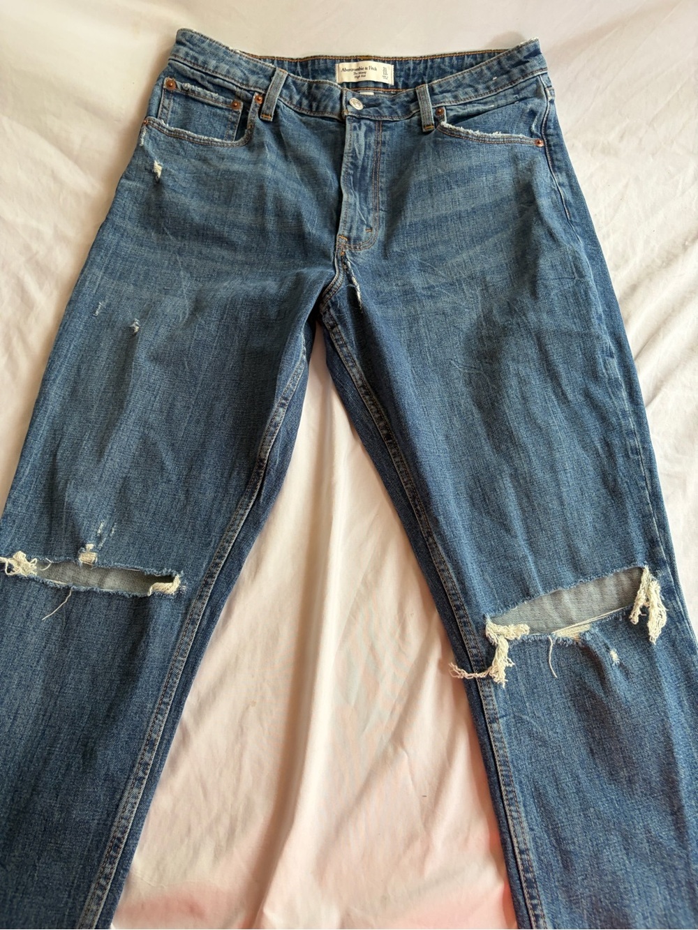 Abercrombie & Fitch Curve Love Skinny High Rise Distressed Jeans Size 3/12